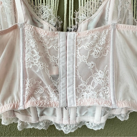 Victoria’s Secret DREAM ANGELS pink eyelash lace Corset Bustier Top EUC large C - Picture 6 of 12